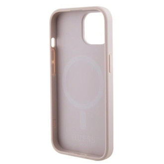 Guess GUHMP15SPSAHMCP iPhone 15 6,1&quot; růžovo-růžový pevný obal Saffiano MagSafe