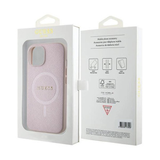 Guess GUHMP15SPSAHMCP iPhone 15 6,1&quot; růžovo-růžový pevný obal Saffiano MagSafe
