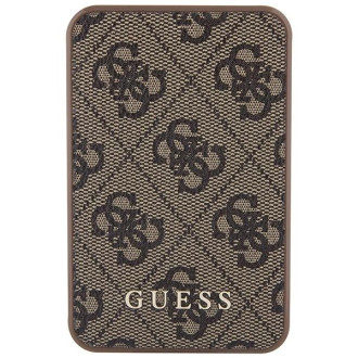 Guess Powerbank 15W GUPB5LP4GEGW 5000mAh hnědá/hnědá 4G kožené kovové logo