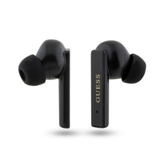 Bluetooth sluchátka Guess GUTWSSU20ALEGK TWS + dokovací stanice černá/černá Tištěné logo