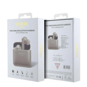 Sluchátka Bluetooth Guess GUTWSSU20ALEGP TWS + Dock Rose Gold/Rose Gold Tištěné logo
