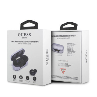 Bluetooth sluchátka Guess GUTWST31EU TWS + dokovací stanice fialová/fialová