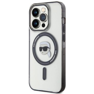 Karl Lagerfeld KLHMP15XHKHNOTK iPhone 15 Pro Max 6,7&quot; průhledný pevný obal IML Karl`s Head MagSafe