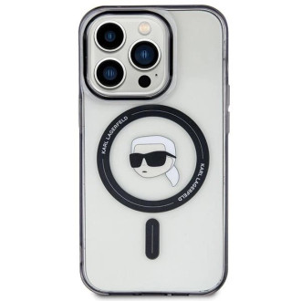 Karl Lagerfeld KLHMP15XHKHNOTK iPhone 15 Pro Max 6,7&quot; průhledný pevný obal IML Karl`s Head MagSafe