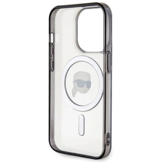 Karl Lagerfeld KLHMP15XHKHNOTK iPhone 15 Pro Max 6,7&quot; průhledný pevný obal IML Karl`s Head MagSafe