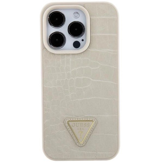 Pouzdro Guess Croco Triangle Logo pro iPhone 15 Pro - zlaté