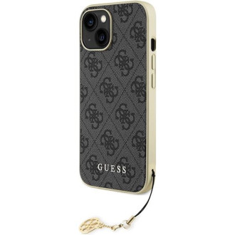 Pouzdro Guess 4G Charms Collection pro iPhone 15 - šedé