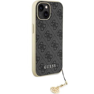 Pouzdro Guess 4G Charms Collection pro iPhone 15 - šedé