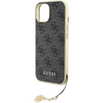 Pouzdro Guess 4G Charms Collection pro iPhone 15 - šedé