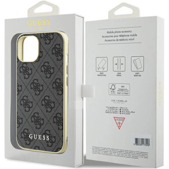 Pouzdro Guess 4G Charms Collection pro iPhone 15 - šedé