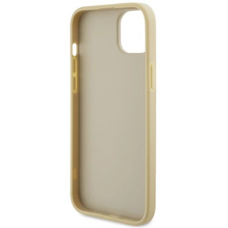 Guess Leather 4G Metal Logo Strass pouzdro pro iPhone 15 - zlaté