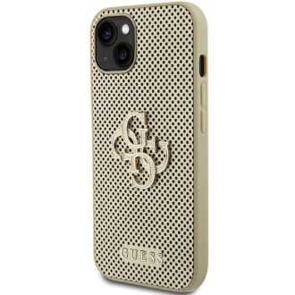 Guess Perforated 4G Glitter pouzdro pro iPhone 15 - zlaté