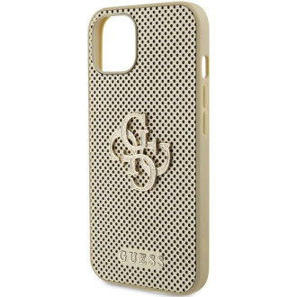 Guess Perforated 4G Glitter pouzdro pro iPhone 15 - zlaté
