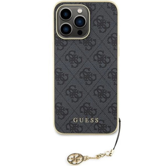 Pouzdro Guess 4G Charms Collection pro iPhone 15 Pro Max - šedé