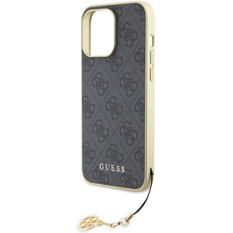 Pouzdro Guess 4G Charms Collection pro iPhone 15 Pro Max - šedé