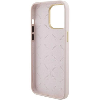 Guess silikonové pouzdro Logo Strass 4G pro iPhone 15 Pro Max - růžové