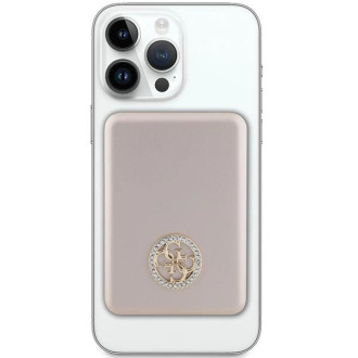 Indukční power banka Guess MagSafe 4G Strassed Metal Logo 15W 5000mAh - zlatá