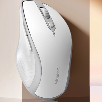 Ugreen MU101 ergonomická bezdrátová myš Bluetooth / 2,4 GHz - bílá