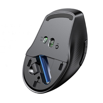 Ugreen MU101 ergonomická bezdrátová myš Bluetooth / 2,4 GHz - černá