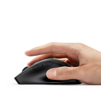 Ugreen MU101 ergonomická bezdrátová myš Bluetooth / 2,4 GHz - černá