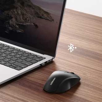Ugreen MU101 ergonomická bezdrátová myš Bluetooth / 2,4 GHz - černá