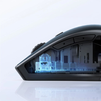 Ugreen MU101 ergonomická bezdrátová myš Bluetooth / 2,4 GHz - černá
