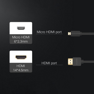 Ugreen HD127 micro HDMI - HDMI 2.0 kabel 1 m - černý