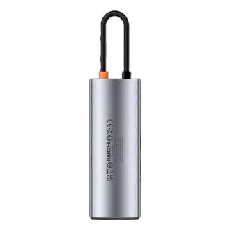 HUB 7v1 Baseus Metal Gleam Series USB-C až USB-C PD / 3x USB-A / HDMI / SD TF - šedý