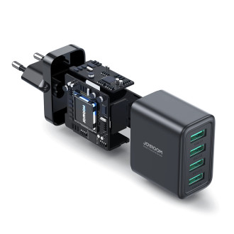 Joyroom JR-TCN03 4xUSB-A 24W 4,8A síťová nabíječka - černá