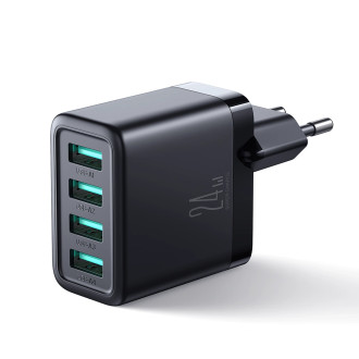 Joyroom JR-TCN03 4xUSB-A 24W 4,8A síťová nabíječka - černá