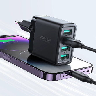 Joyroom JR-TCN03 4xUSB-A 24W 4,8A síťová nabíječka - černá