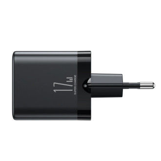 Joyroom JR-TCN02 3xUSB-A 12W 3,4A síťová nabíječka - černá