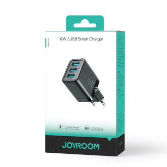 Joyroom JR-TCN02 3xUSB-A 12W 3,4A síťová nabíječka - černá
