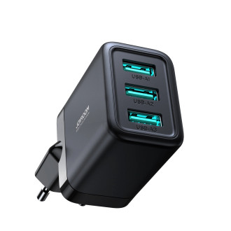 Joyroom JR-TCN02 3xUSB-A 12W 3,4A síťová nabíječka - černá