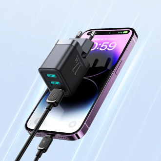 Joyroom JR-TCN02 3xUSB-A 12W 3,4A síťová nabíječka - černá