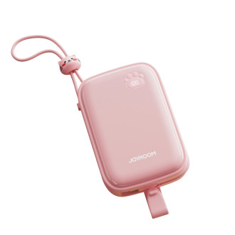 Powerbanka Joyroom JR-L008 Plus Cutie Series 22,5W 20000mAh se stojánkem + USB-A - USB-C kabel - růžový