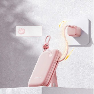 Powerbanka Joyroom JR-L008 Plus Cutie Series 22,5W 20000mAh se stojánkem + USB-A - USB-C kabel - růžový