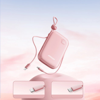 Powerbanka Joyroom JR-L008 Plus Cutie Series 22,5W 20000mAh se stojánkem + USB-A - USB-C kabel - růžový