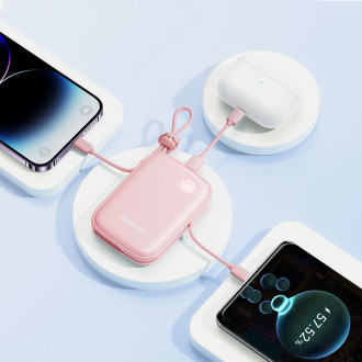 Powerbanka Joyroom JR-L008 Plus Cutie Series 22,5W 20000mAh se stojánkem + USB-A - USB-C kabel - růžový