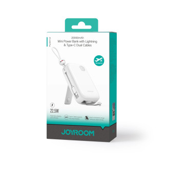 Powerbanka Joyroom JR-L008 Plus Cutie Series 22,5W 20000mAh se stojánkem + USB-A - USB-C kabel - bílá
