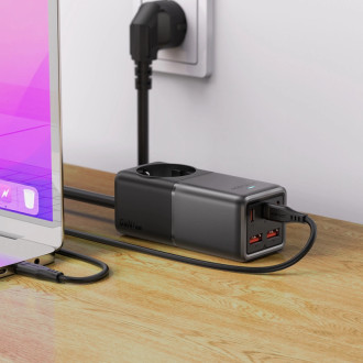 Acefast Z2 GaN 75W PD stolní nabíječka 3x USB-C 2x USB-A - černá a šedá