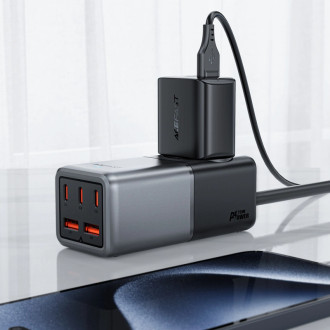 Acefast Z2 GaN 75W PD stolní nabíječka 3x USB-C 2x USB-A - černá a šedá