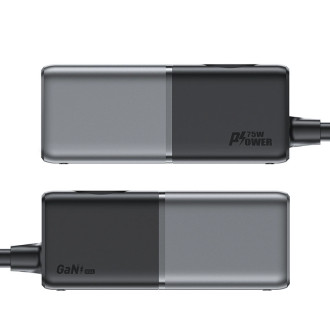 Acefast Z2 GaN 75W PD stolní nabíječka 3x USB-C 2x USB-A - černá a šedá
