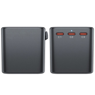 Acefast Z1 GaN 75W PD adaptér cestovní nabíječky 3x USB-C 2x USB-A - černý
