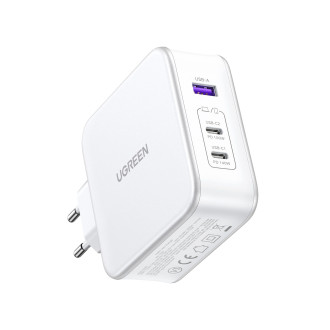 Ugreen Nexode CD289 GaN síťová nabíječka USB-A/2xUSB-C 140W + USB-C - USB-C kabel 1,5m - bílá