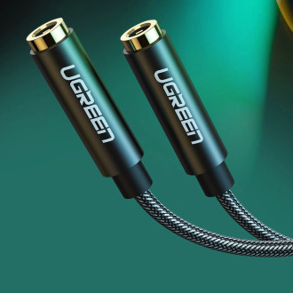 Ugrenn AV123 kabel sluchátek 3,5 mm minijack (samec) - 2x 3,5 mm minijack (samice) - černý
