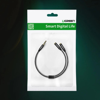 Ugrenn AV123 kabel sluchátek 3,5 mm minijack (samec) - 2x 3,5 mm minijack (samice) - černý