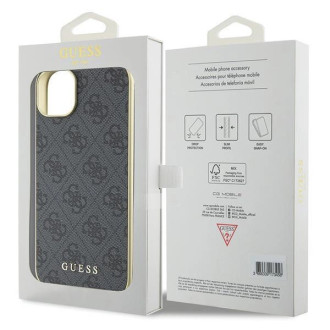 Pouzdro Guess 4G Charms Collection pro iPhone 15 Plus - šedé