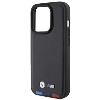 BMW BMHCP15L22PTDK iPhone 15 Pro 6,1&quot; černá/černá kožená známka Tricolor