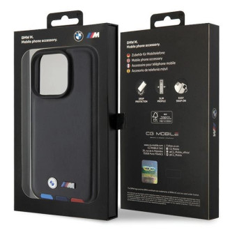 BMW BMHCP15L22PTDK iPhone 15 Pro 6,1&quot; černá/černá kožená známka Tricolor